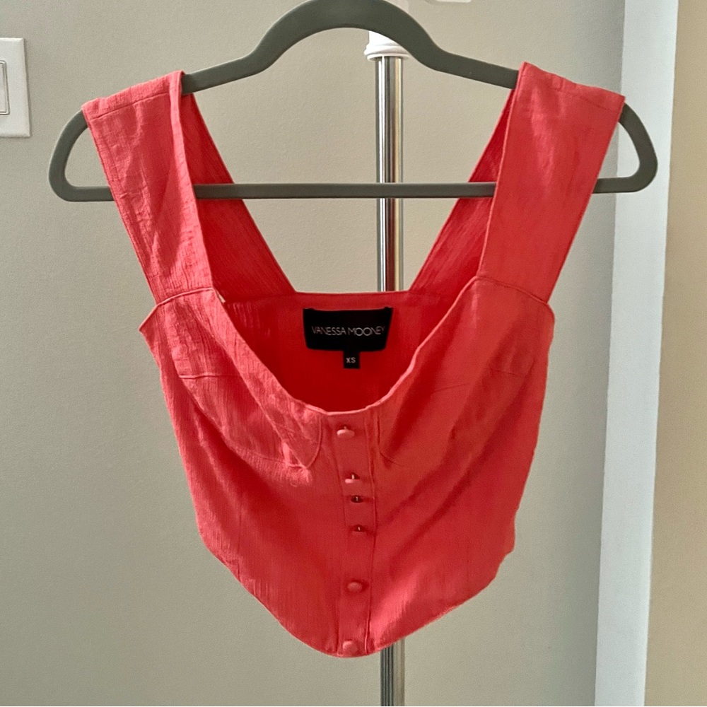 Vanessa Mooney Heather Bustier linen Crop Top